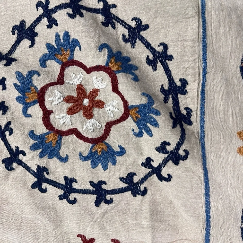 Global embroidered Twin XL duvet cover